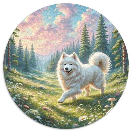 Dog 1000 Rundes Pet Circular Puzzles Kreative Pädagogisches Stressabbau-Spielzeug Für Erwachsene 1000pcs (67.5x67.5cm) von RYVABXYAK