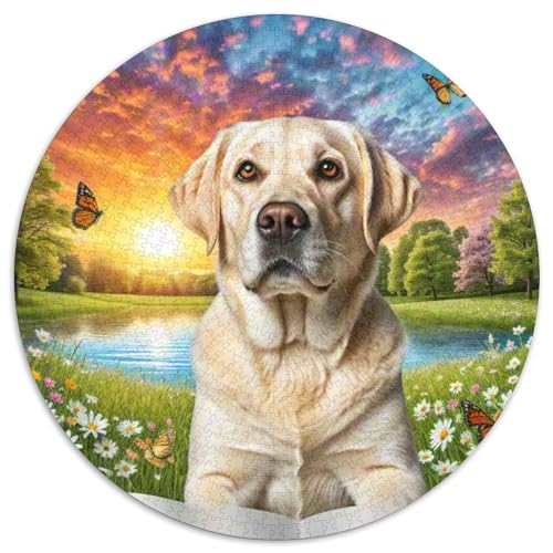 Dog 1000 Rundes Pet Circular Puzzles Kreative Pädagogisches Stressabbau-Spielzeug Für Erwachsene Und Kinder 1000pcs (67.5x67.5cm) von RYVABXYAK