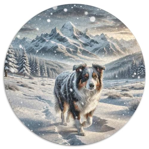 Dog 1000 Rundes Pet Circular Puzzles Kreative Stressfreisetzung Spielzeug Für Erwachsene 1000pcs (67.5x67.5cm) von RYVABXYAK
