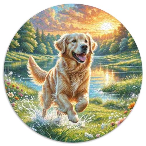 Dog 1000 Rundes Pet Circular Puzzles Kreative Stressfreisetzung Spielzeug Für Erwachsene 1000pcs (67.5x67.5cm) von RYVABXYAK