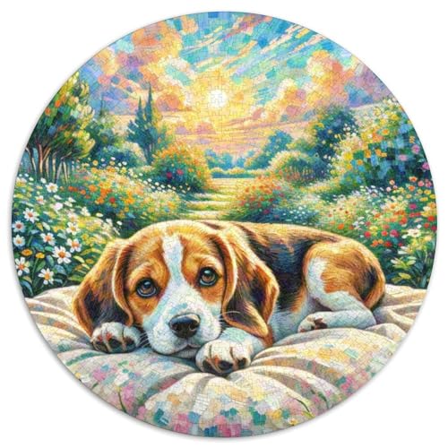 Dog 1000 Rundes Pet Circular Puzzles Kreative Stressfreisetzung Spielzeug Für Erwachsene 1000pcs (67.5x67.5cm) von RYVABXYAK