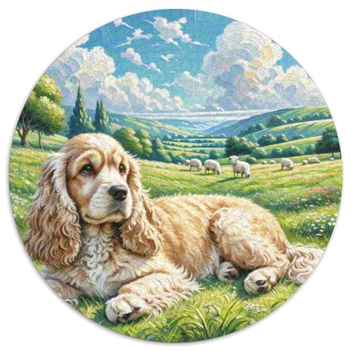 Dog 1000 Rundes Pet Circular Puzzles Kreative Stressfreisetzung Spielzeug Für Erwachsene Und Kinder 1000pcs (67.5x67.5cm) von RYVABXYAK
