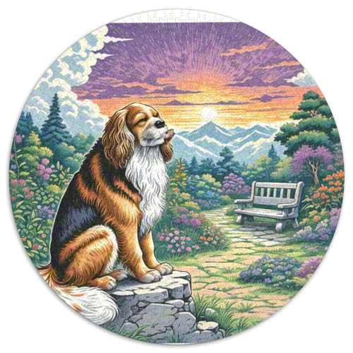 Dog 1000 Rundes Pet Circular Puzzles Kreative Stressfreisetzung Spielzeug Für Erwachsene Und Kinder 1000pcs (67.5x67.5cm) von RYVABXYAK