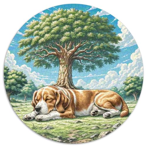 Dog 1000 Rundes Pet Circular Puzzles Kreative Stressfreisetzung Spielzeug Für Erwachsene Und Kinder 1000pcs (67.5x67.5cm) von RYVABXYAK