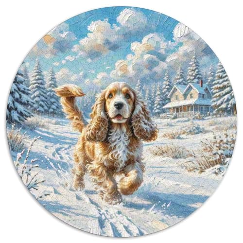 Dog 1000 Rundes Pet Circular Puzzles Kreative Stressfreisetzung Spielzeug Für Erwachsene Und Kinder 1000pcs (67.5x67.5cm) von RYVABXYAK