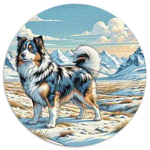 Dog 1000 Rundes Pet Circular Puzzles Schwieriges Großes Pädagogisches Stressabbau-Spielzeug Für Erwachsene 1000pcs (67.5x67.5cm) von RYVABXYAK