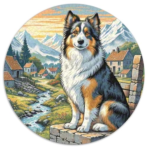 Dog 1000 Rundes Pet Circular Puzzles Schwieriges Großes Stressfreisetzung Spielzeug Für Erwachsene 1000pcs (67.5x67.5cm) von RYVABXYAK