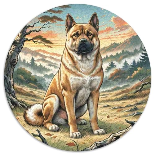 Dog 1000 Rundes Pet Circular Puzzles Schwieriges Großes Stressfreisetzung Spielzeug Für Erwachsene 1000pcs (67.5x67.5cm) von RYVABXYAK