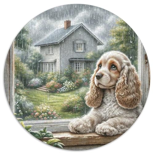 Dog 1000 Rundes Pet Circular Puzzles Schwieriges Großes Stressfreisetzung Spielzeug Für Erwachsene 1000pcs (67.5x67.5cm) von RYVABXYAK