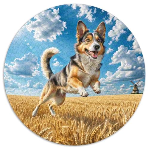 Dog 1000 Rundes Pet Circular Puzzles Schwieriges Großes Stressfreisetzung Spielzeug Für Erwachsene 1000pcs (67.5x67.5cm) von RYVABXYAK