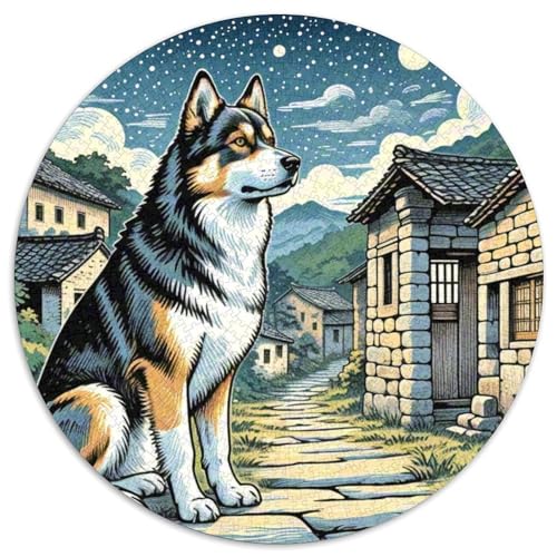 Dog 1000 Rundes Pet Circular Puzzles Schwieriges Großes Stressfreisetzung Spielzeug Für Erwachsene 1000pcs (67.5x67.5cm) von RYVABXYAK