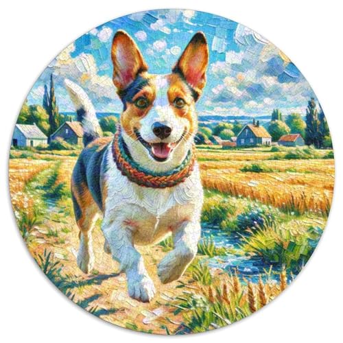 Dog 1000 Rundes Pet Circular Puzzles Schwieriges Großes Stressfreisetzung Spielzeug Für Erwachsene Und Kinder 1000pcs (67.5x67.5cm) von RYVABXYAK