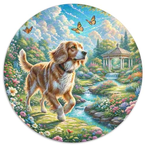 Dog 1000 Rundes Pet Circular Puzzles Schwieriges Großes Stressfreisetzung Spielzeug Für Erwachsene Und Kinder 1000pcs (67.5x67.5cm) von RYVABXYAK