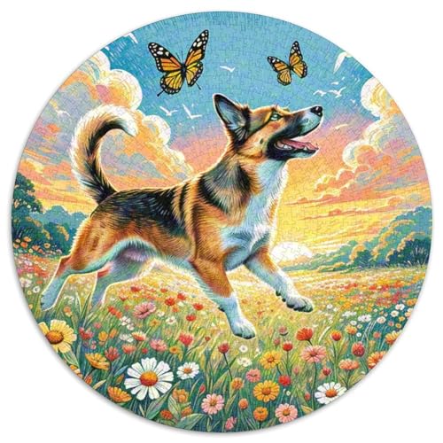 Dog 1000 Rundes Pet Puzzle Kreative Pädagogisches Stressabbau-Spielzeug Für Erwachsene Und Kinder 1000pcs (67.5x67.5cm) von RYVABXYAK