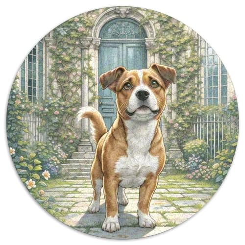 Dog 1000 Rundes Pet Puzzle Kreative Pädagogisches Stressabbau-Spielzeug Für Erwachsene Und Kinder 1000pcs (67.5x67.5cm) von RYVABXYAK