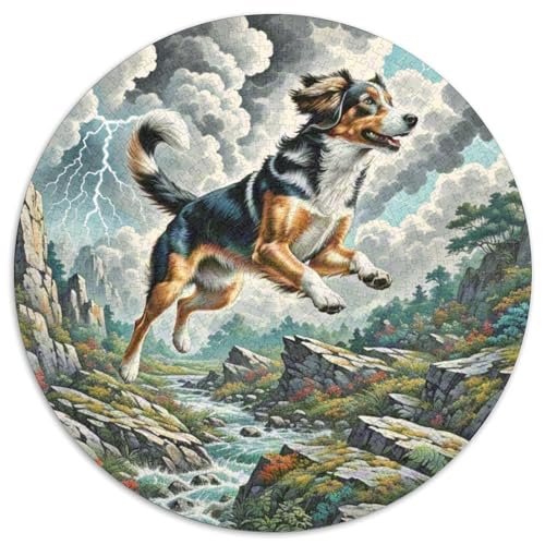 Dog 1000 Rundes Pet Puzzle Kreative Pädagogisches Stressabbau-Spielzeug Für Erwachsene Und Kinder 1000pcs (67.5x67.5cm) von RYVABXYAK
