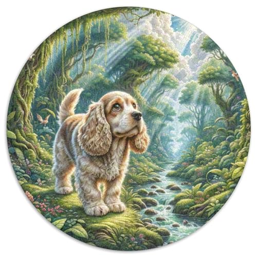 Dog 1000 Rundes Pet Puzzle Kreative Stressfreisetzung Spielzeug Für Erwachsene 1000pcs (67.5x67.5cm) von RYVABXYAK