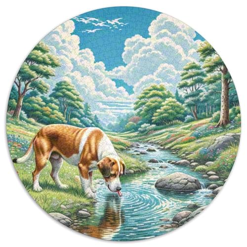 Dog 1000 Rundes Pet Puzzle Kreative Stressfreisetzung Spielzeug Für Erwachsene 1000pcs (67.5x67.5cm) von RYVABXYAK