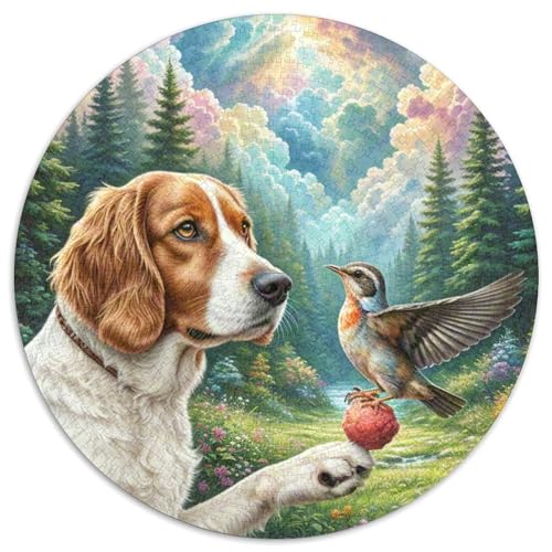 Dog 1000 Rundes Pet Puzzle Kreative Stressfreisetzung Spielzeug Für Erwachsene 1000pcs (67.5x67.5cm) von RYVABXYAK