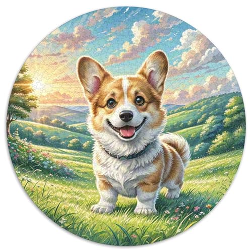 Dog 1000 Rundes Pet Puzzle Kreative Stressfreisetzung Spielzeug Für Erwachsene 1000pcs (67.5x67.5cm) von RYVABXYAK