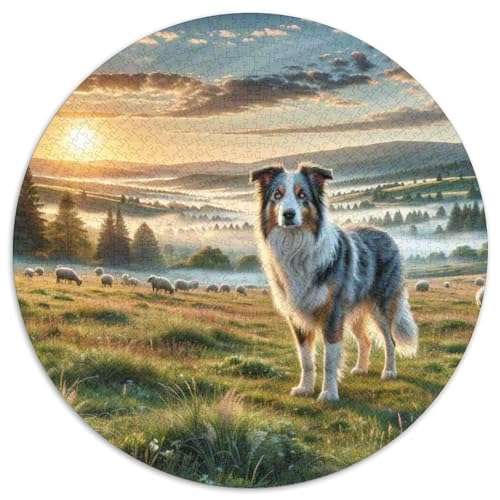 Dog 1000 Rundes Pet Puzzle Kreative Stressfreisetzung Spielzeug Für Erwachsene Und Kinder 1000pcs (67.5x67.5cm) von RYVABXYAK
