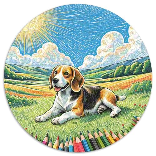 Dog 1000 Rundes Pet Puzzle Kreative Stressfreisetzung Spielzeug Für Erwachsene Und Kinder 1000pcs (67.5x67.5cm) von RYVABXYAK
