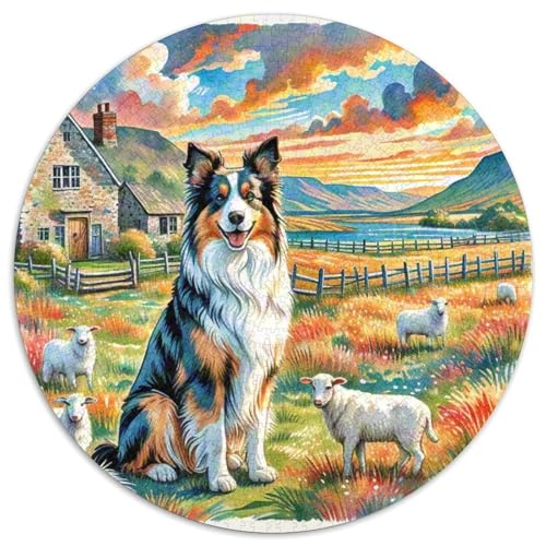 Dog 1000 Rundes Pet Puzzle Kreative Stressfreisetzung Spielzeug Für Erwachsene Und Kinder 1000pcs (67.5x67.5cm) von RYVABXYAK