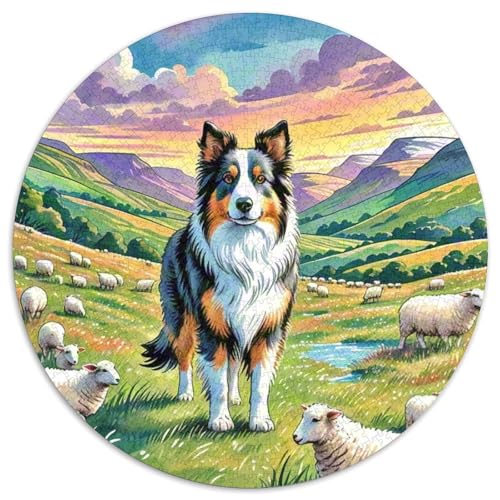 Dog 1000 Rundes Pet Puzzle Kreative Stressfreisetzung Spielzeug Für Erwachsene Und Kinder 1000pcs (67.5x67.5cm) von RYVABXYAK