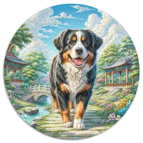Dog 1000 Rundes Pet Puzzle Kreatives Geschenke Stressfreisetzung Spielzeug Für Erwachsene 1000pcs (67.5x67.5cm) von RYVABXYAK