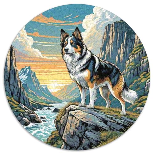Dog 1000 Rundes Pet Puzzle Kreatives Geschenke Stressfreisetzung Spielzeug Für Erwachsene 1000pcs (67.5x67.5cm) von RYVABXYAK
