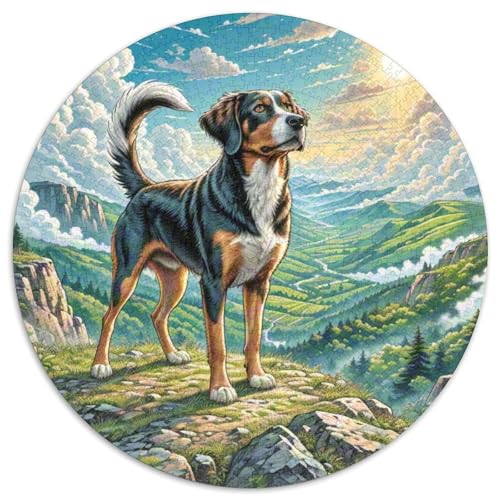 Dog 1000 Rundes Pet Puzzle Kreatives Geschenke Stressfreisetzung Spielzeug Für Erwachsene 1000pcs (67.5x67.5cm) von RYVABXYAK