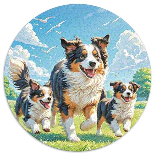 Dog 1000 Rundes Pet Puzzle Kreatives Geschenke Stressfreisetzung Spielzeug Für Erwachsene Und Kinder 1000pcs (67.5x67.5cm) von RYVABXYAK