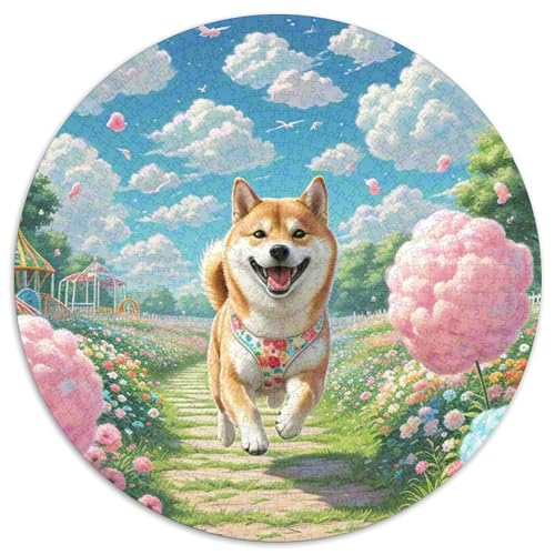 Dog 1000 Rundes Pet Puzzle Kreatives Geschenke Stressfreisetzung Spielzeug Für Erwachsene Und Kinder 1000pcs (67.5x67.5cm) von RYVABXYAK