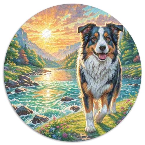 Dog 1000 Rundes Pet Puzzle Kreatives Geschenke Stressfreisetzung Spielzeug Für Erwachsene Und Kinder 1000pcs (67.5x67.5cm) von RYVABXYAK