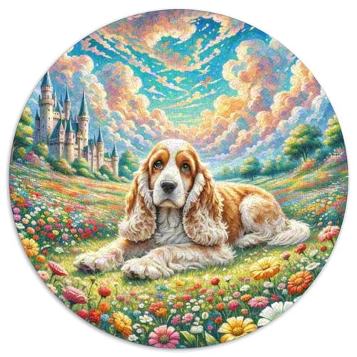 Dog 1000 Rundes Pet Puzzle Schwieriges Großes Pädagogisches Stressabbau-Spielzeug Für Erwachsene 1000pcs (67.5x67.5cm) von RYVABXYAK