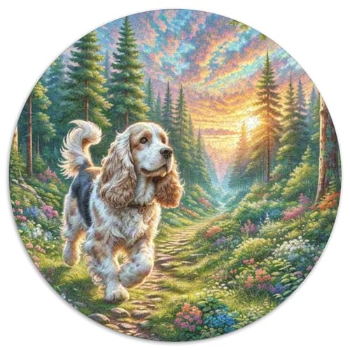 Dog 1000 Rundes Pet Puzzle Schwieriges Großes Pädagogisches Stressabbau-Spielzeug Für Erwachsene 1000pcs (67.5x67.5cm) von RYVABXYAK