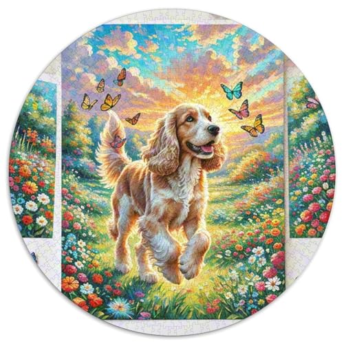 Dog 1000 Rundes Pet Puzzle Schwieriges Großes Pädagogisches Stressabbau-Spielzeug Für Erwachsene Und Kinder 1000pcs (67.5x67.5cm) von RYVABXYAK