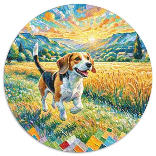 Dog 1000 Rundes Pet Puzzle Schwieriges Großes Stressfreisetzung Spielzeug Für Erwachsene 1000pcs (67.5x67.5cm) von RYVABXYAK