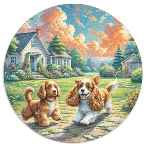Dog 1000 Rundes Pet Puzzle Schwieriges Großes Stressfreisetzung Spielzeug Für Erwachsene 1000pcs (67.5x67.5cm) von RYVABXYAK