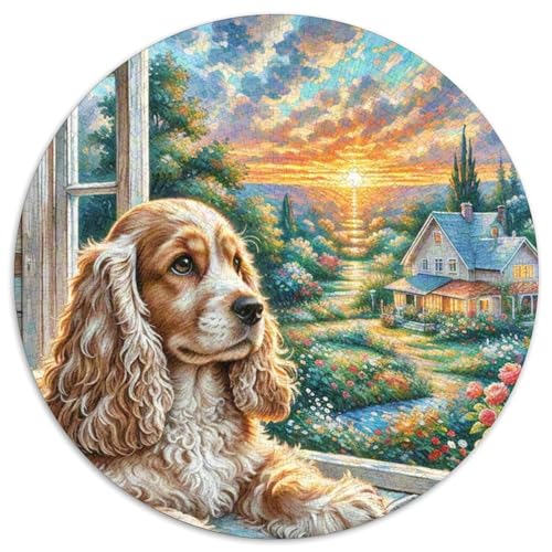 Dog 1000 Rundes Pet Puzzle Schwieriges Großes Stressfreisetzung Spielzeug Für Erwachsene 1000pcs (67.5x67.5cm) von RYVABXYAK