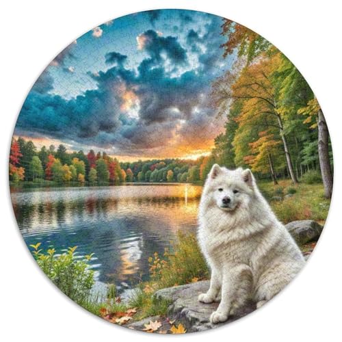 Dog 1000 Rundes Pet Puzzle Schwieriges Großes Stressfreisetzung Spielzeug Für Erwachsene Und Kinder 1000pcs (67.5x67.5cm) von RYVABXYAK