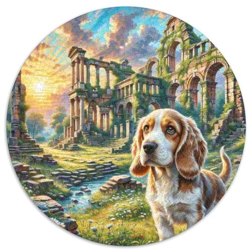 Dog 1000 Rundes Pet Rund Puzzle Kreative Pädagogisches Stressabbau-Spielzeug Für Erwachsene 1000pcs (67.5x67.5cm) von RYVABXYAK