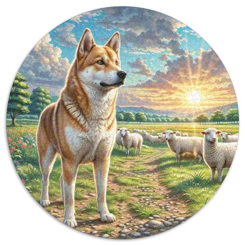 Dog 1000 Rundes Pet Rund Puzzle Kreative Pädagogisches Stressabbau-Spielzeug Für Erwachsene 1000pcs (67.5x67.5cm) von RYVABXYAK