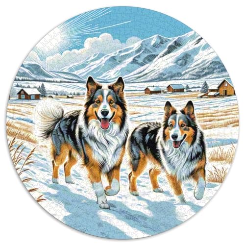 Dog 1000 Rundes Pet Rund Puzzle Kreative Stressfreisetzung Spielzeug Für Erwachsene 1000pcs (67.5x67.5cm) von RYVABXYAK
