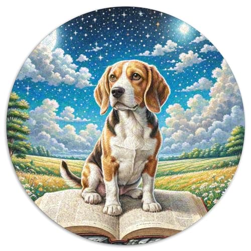 Dog 1000 Rundes Pet Rund Puzzle Kreative Stressfreisetzung Spielzeug Für Erwachsene 1000pcs (67.5x67.5cm) von RYVABXYAK
