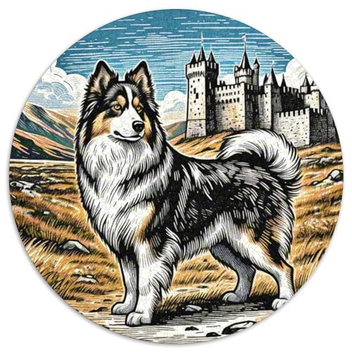 Dog 1000 Rundes Pet Rund Puzzle Kreative Stressfreisetzung Spielzeug Für Erwachsene 1000pcs (67.5x67.5cm) von RYVABXYAK