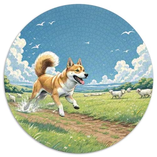 Dog 1000 Rundes Pet Rund Puzzle Kreative Stressfreisetzung Spielzeug Für Erwachsene 1000pcs (67.5x67.5cm) von RYVABXYAK