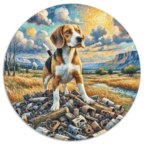 Dog 1000 Rundes Pet Rund Puzzle Kreative Stressfreisetzung Spielzeug Für Erwachsene Und Kinder 1000pcs (67.5x67.5cm) von RYVABXYAK
