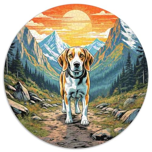 Dog 1000 Rundes Pet Rund Puzzle Kreative Stressfreisetzung Spielzeug Für Erwachsene Und Kinder 1000pcs (67.5x67.5cm) von RYVABXYAK