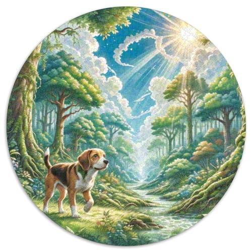 Dog 1000 Rundes Pet Rund Puzzle Kreative Stressfreisetzung Spielzeug Für Erwachsene Und Kinder 1000pcs (67.5x67.5cm) von RYVABXYAK